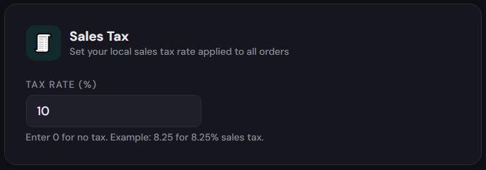Global Sales Tax Setting